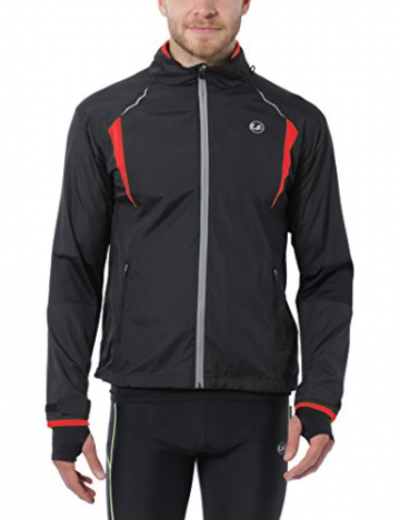 Ultrasport Herren Running-/Bikingjacke Stretch Delight, Schwarz/Rot, S, 40020 - 1